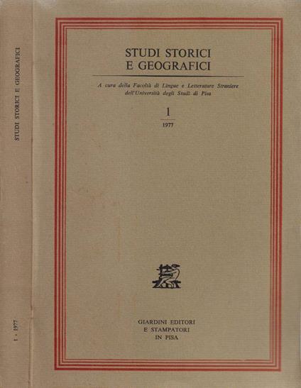 Studi storici e geografici. 1/1977 - copertina
