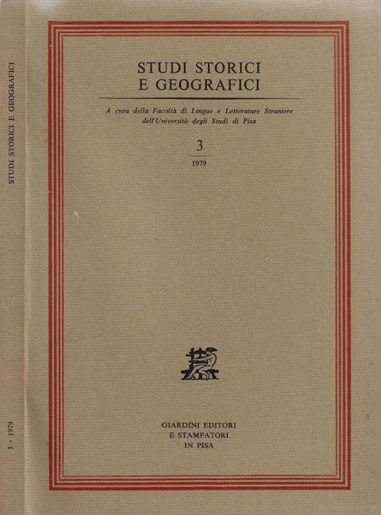 Studi storici e geografici. 3/1979 - copertina