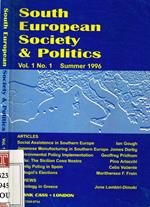 South european society & politics vol.I, n.1, summer 1996