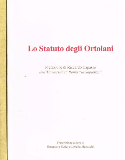 Lo statuto degli Ortolani 2voll - copertina