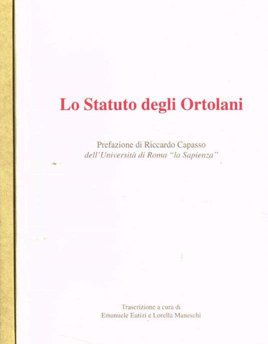 Lo statuto degli Ortolani 2voll - copertina