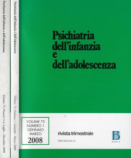 Psichiatria dell'infanzia e dell'adolescenza n. 1/3-4 Anno 2008 - copertina