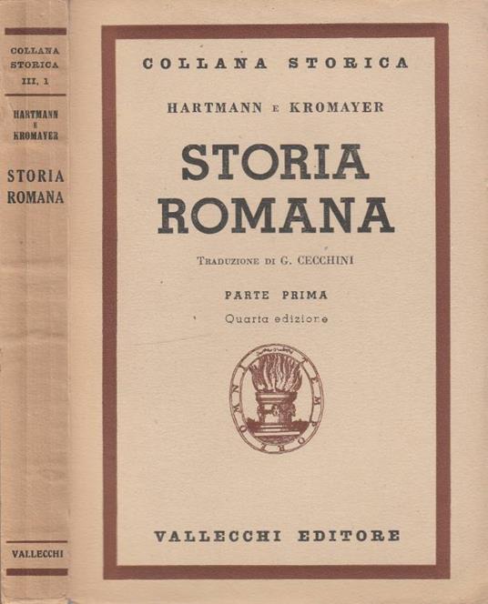 Storia romana parte prima - L. M. Hartmann - copertina