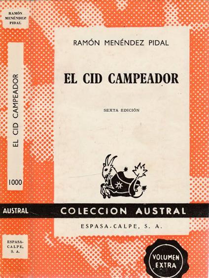 El Cid campeador - Ramón Menéndez Pidal - copertina