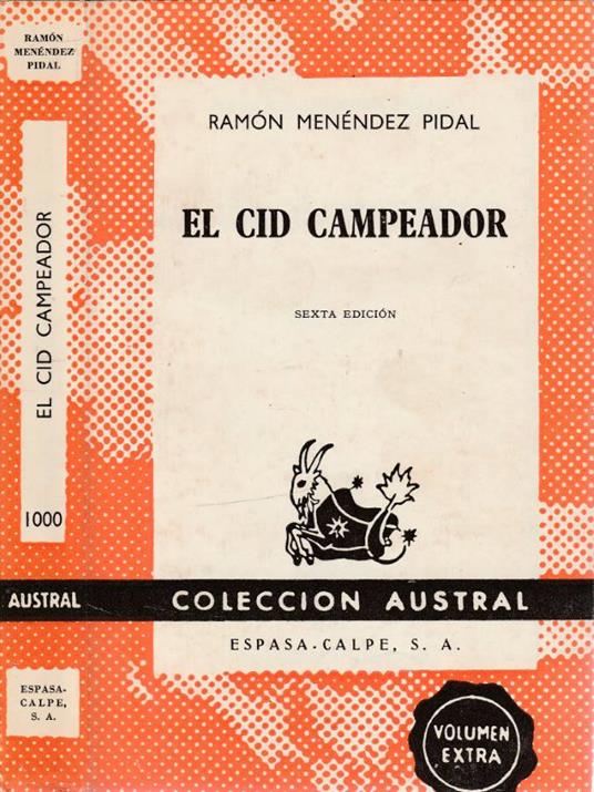 El Cid campeador - Ramón Menéndez Pidal - copertina