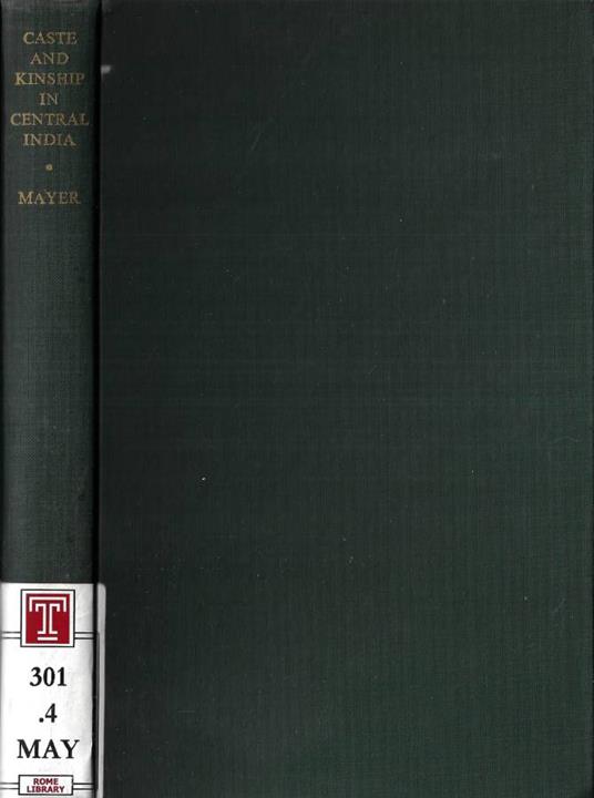 Caste and kinship in Central India - copertina
