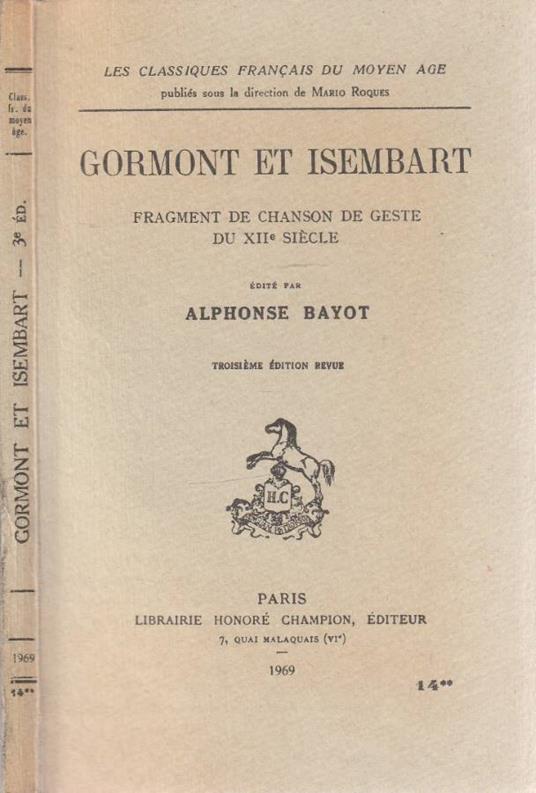 Gormont et Isembart - copertina