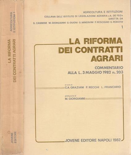 La riforma dei contratti agrari - copertina