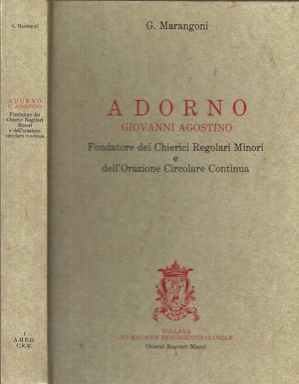 Adorno Giovanni Agostino - copertina