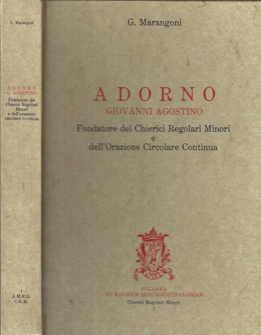 Adorno Giovanni Agostino - copertina