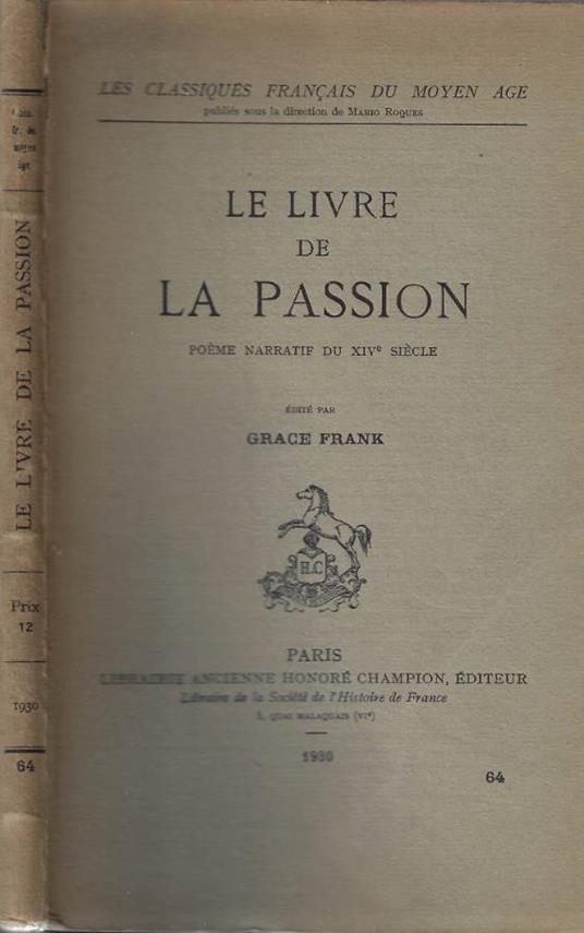 Le livre de la passion - copertina