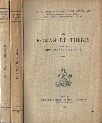 Le roma de Thèbes Tome I - II - copertina