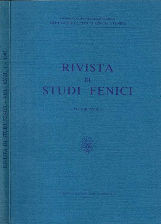 Rivista di studi fenici Vol. XXIII. 1 - copertina