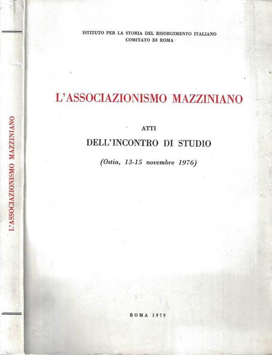 L' associazionismo mazziniano - copertina