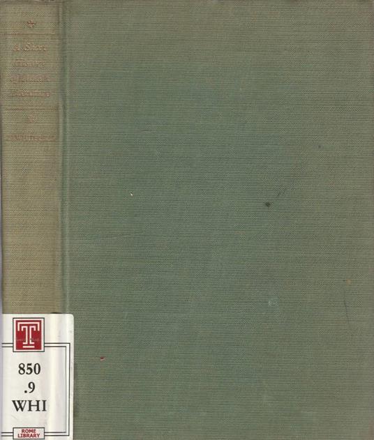 A short history of italian literature - copertina