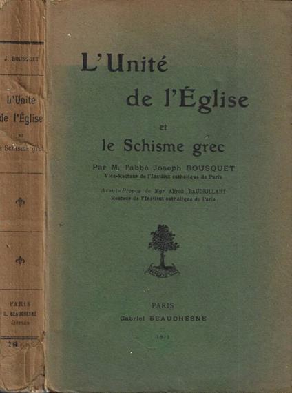 L' unité de l' Eglise et le schisme grec - copertina