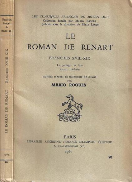 Le roman de Renart - copertina