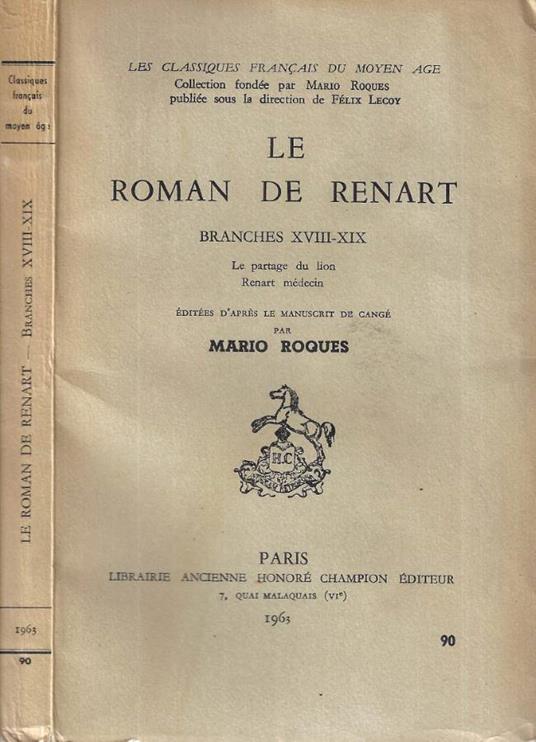 Le roman de Renart - copertina