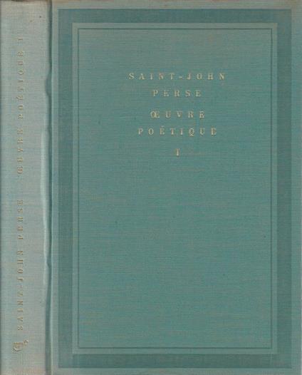 Oeuvre poetique vol I - copertina