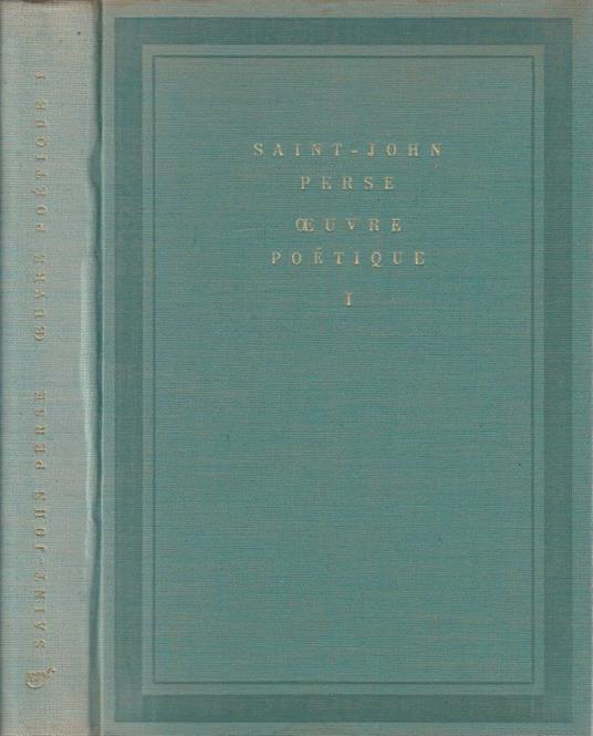 Oeuvre poetique vol I - copertina