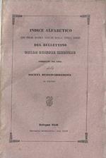 Indice alfabetico dei primi dodici volumi della terza serie del Bullettino delle scienze mediche