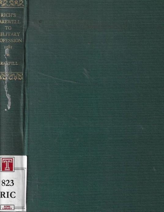 Rich's Farewell to Military Profession 1581 - copertina