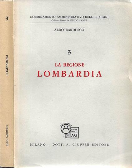 La Regione Lombardia - Aldo Bardusco - copertina