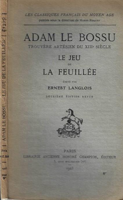 Le jeu de la feuillée - Adam le Bossu - copertina