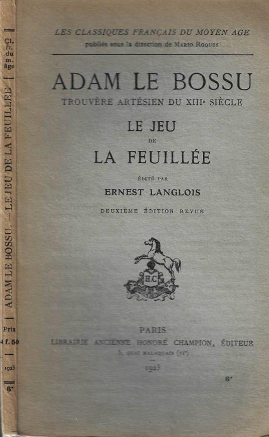 Le jeu de la feuillée - Adam le Bossu - copertina