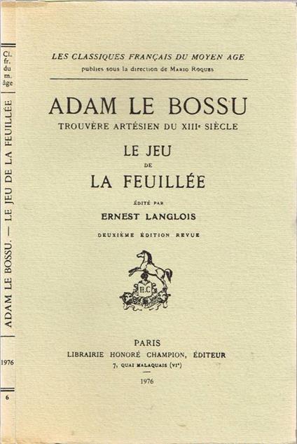 Le Jeu de La Feuillée - Adam le Bossu - copertina