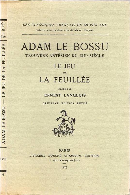 Le Jeu de La Feuillée - Adam le Bossu - copertina