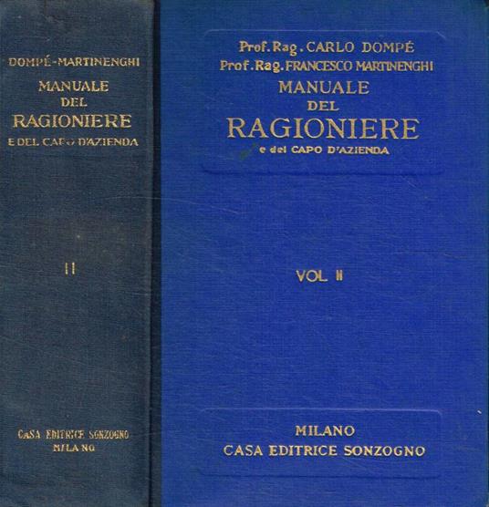 Manuale del ragioniere e del capo d'azienda vol.II - Carlo Dompé - copertina