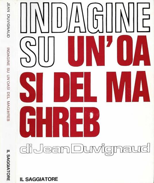 Indagine su un'oasi del Maghreb - Jean Duvignaud - copertina