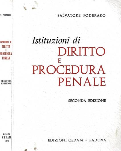 Istituzioni di diritto e procedura penale - Salvatore Foderaro - copertina