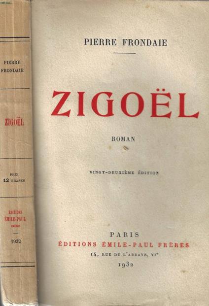Zigoel - Pierre Frondaie - copertina