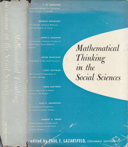 Mathematical thinking in the social sciences - Paul F. Lazarsfeld - copertina