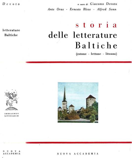 Storia delle letterature Baltiche (estone - lettone - lituana) - Ants Oras - copertina