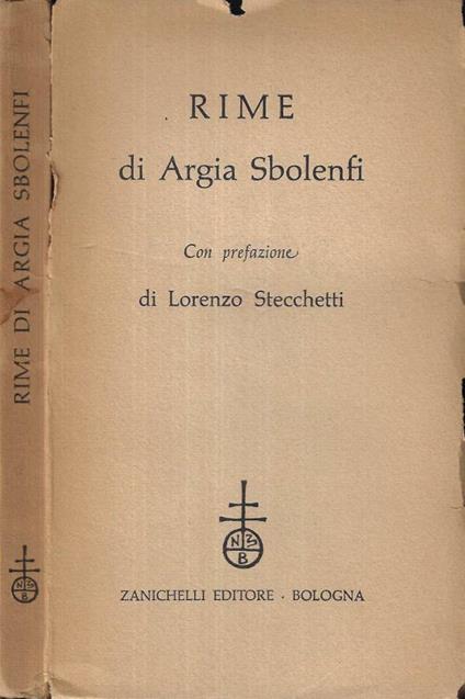 Rime - Argia Sbolenfi - copertina