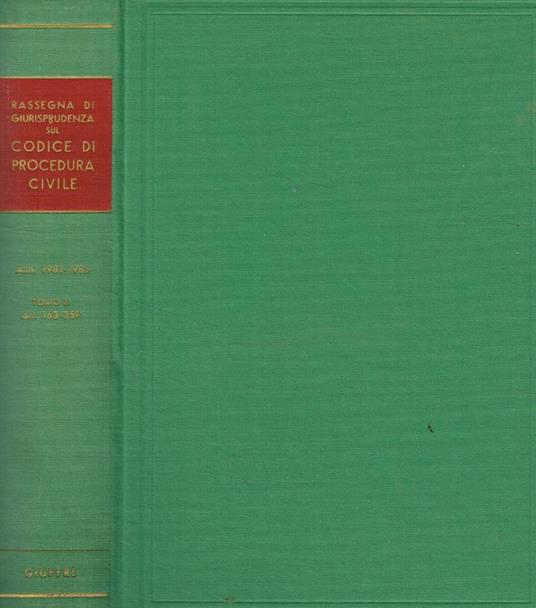 Rassegna di giurisprudenza sul codice di procedura civile tomo II libro II - Mario Stella Richter - copertina