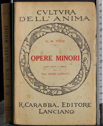 Opere minori - Giambattista Vico - copertina