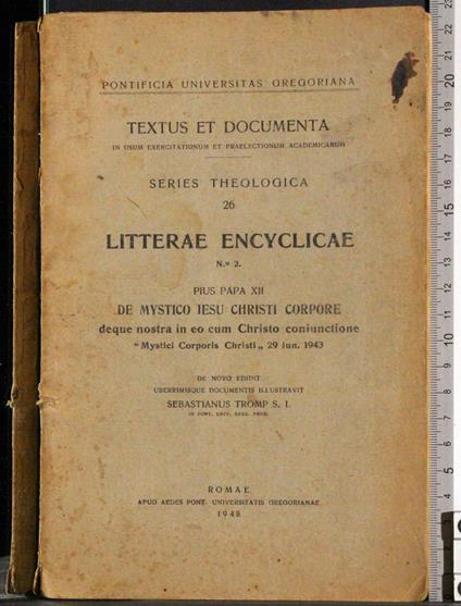 Litterae Encyclicae N 2 - Sebastian Tromp - copertina
