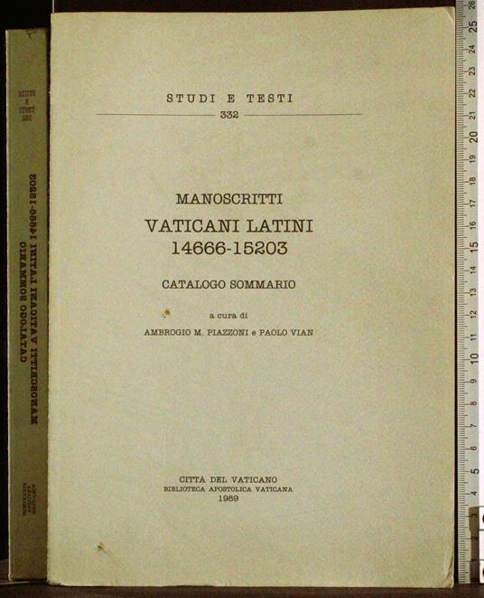 Manoscritti vaticani latini 14666-15203 - copertina