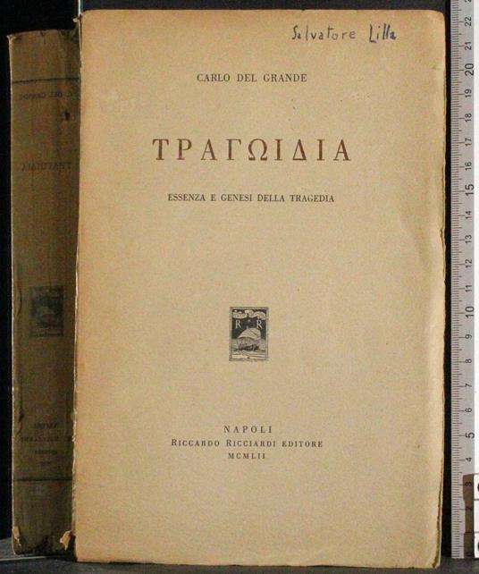 Tragoidia. Essenza e genesi della tragedia - copertina