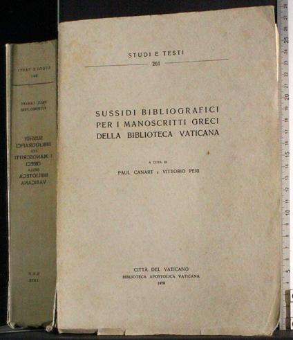Sussidi bibliografici manoscritti Greci biblioteca Vaticana - copertina