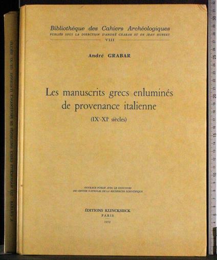 Les manuscrits grecs anlumines provenance italienne - copertina
