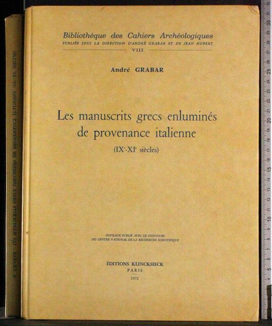 Les manuscrits grecs anlumines provenance italienne - copertina