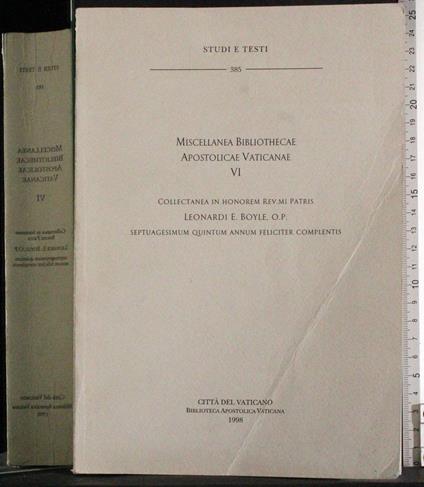Miscellanea Bibliothecae Apostolicae Vaticanae VI - Boyle - copertina