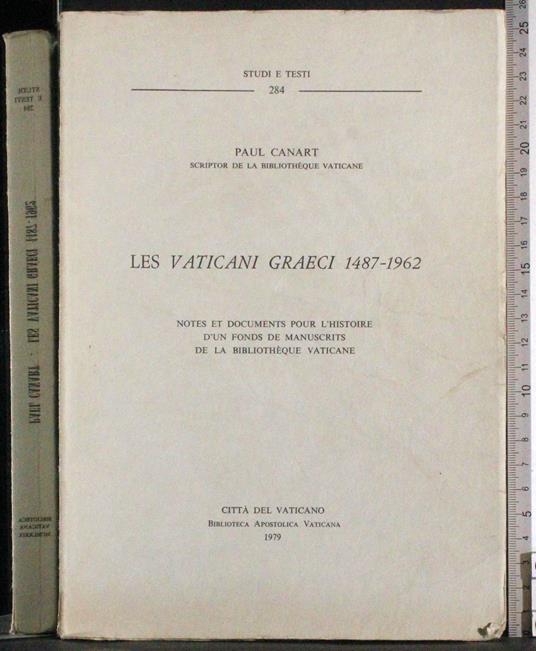 Les Vaticani Graeci 1487- 1962 - Paul Canart - copertina
