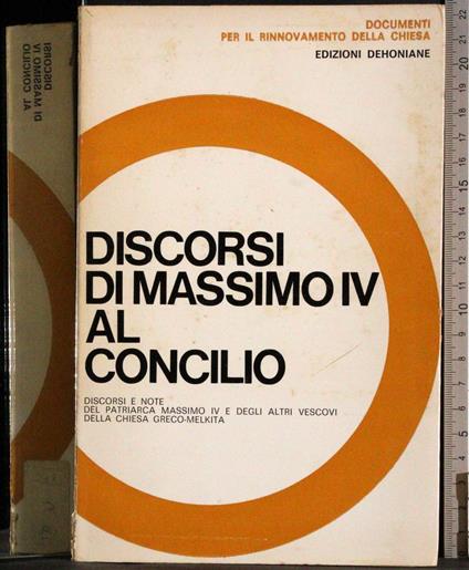 Discorsi di Massimo IV al concilio - copertina