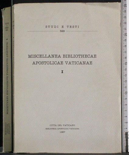 Miscellanea bibliothecae apostolicae vaticanae Vol 1 - copertina